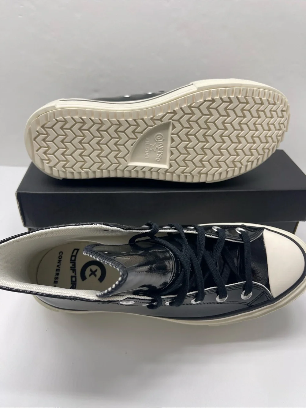 Converse A12977C CTAS LIFT DOUBLE STACK Hi Black/Egret/Black Platform Sneakers